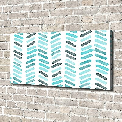 Canvas wall art Blue herringbone