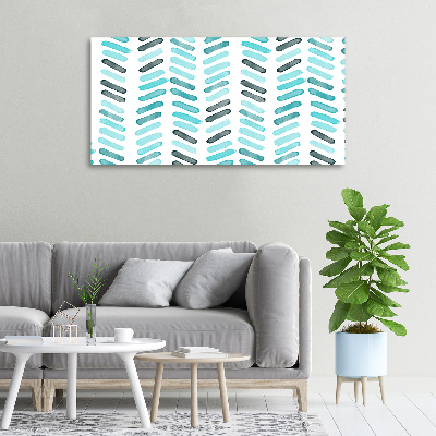 Canvas wall art Blue herringbone