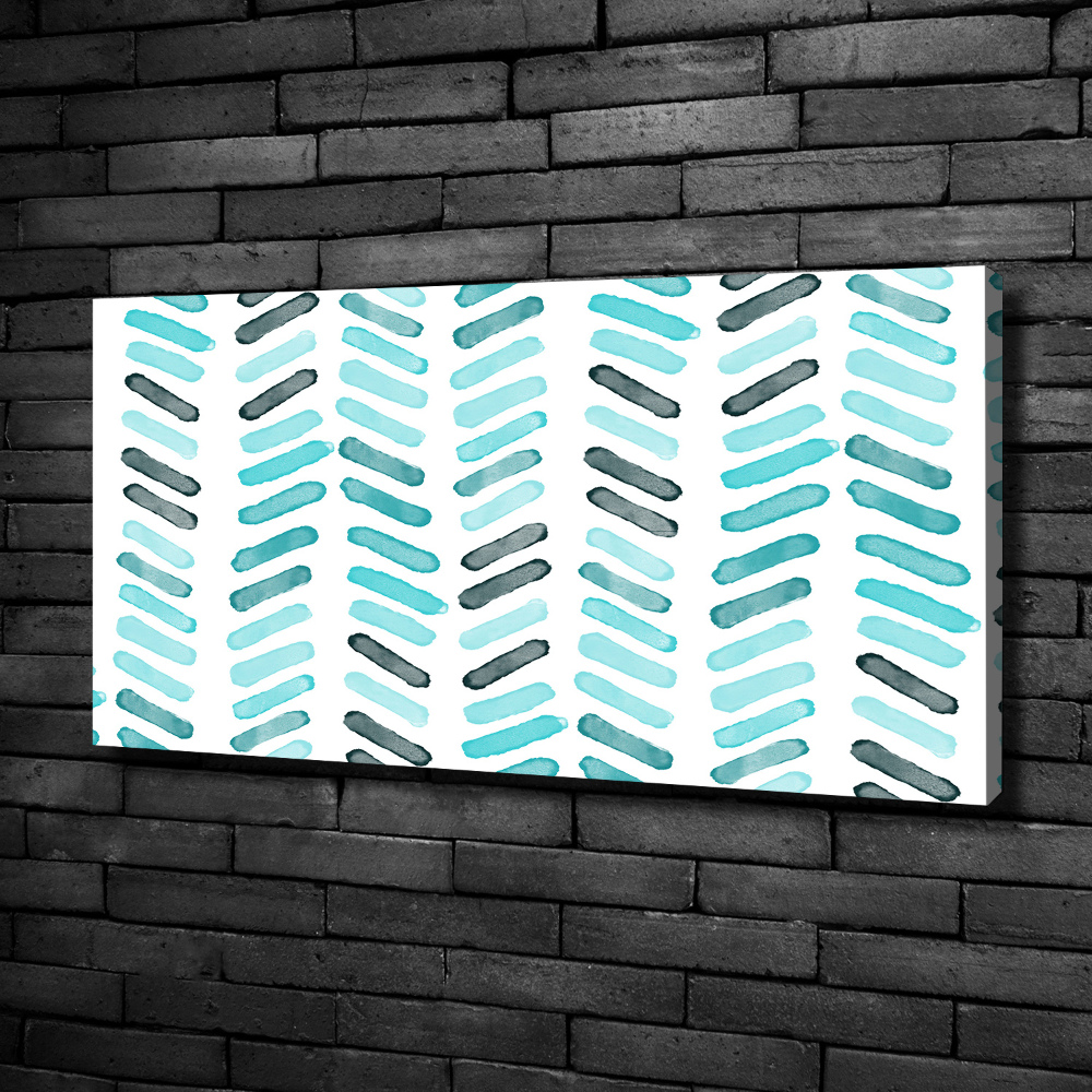 Canvas wall art Blue herringbone