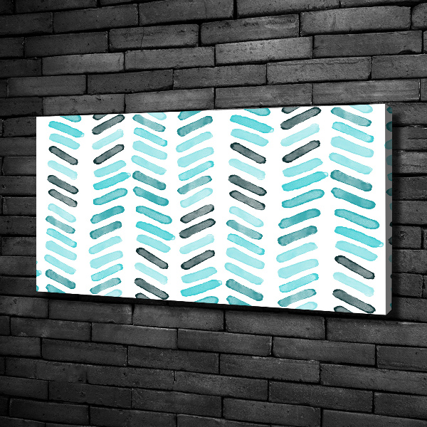 Canvas wall art Blue herringbone