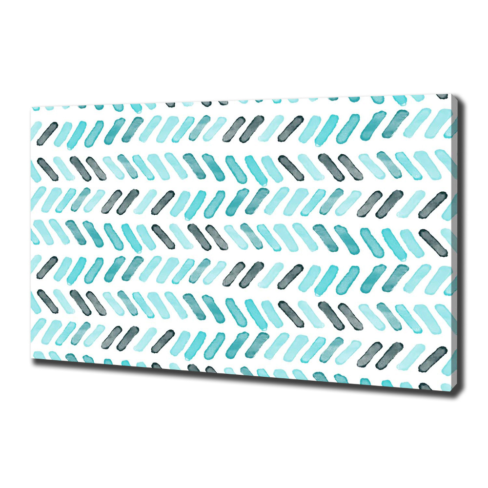 Canvas wall art Blue herringbone