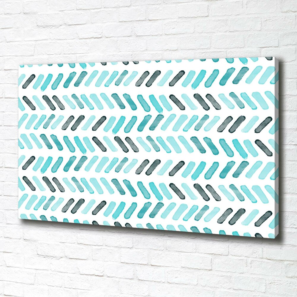 Canvas wall art Blue herringbone