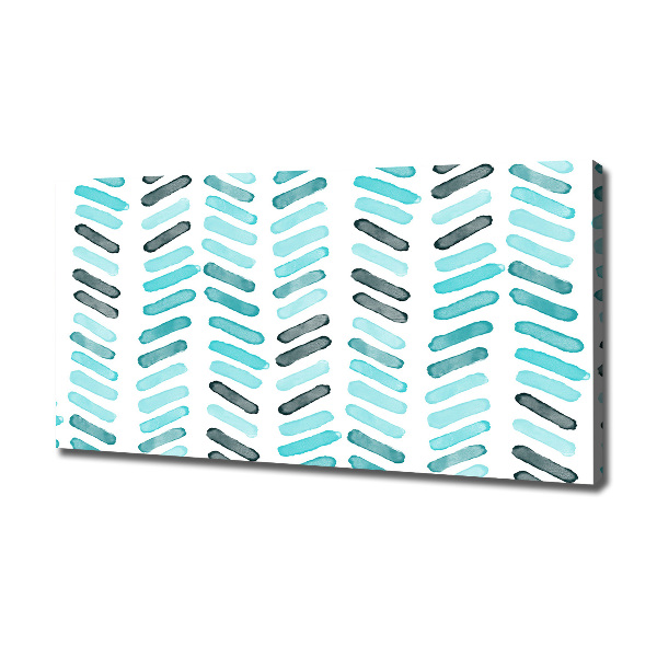 Canvas wall art Blue herringbone