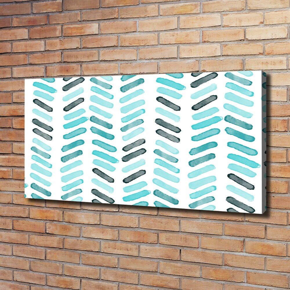 Canvas wall art Blue herringbone