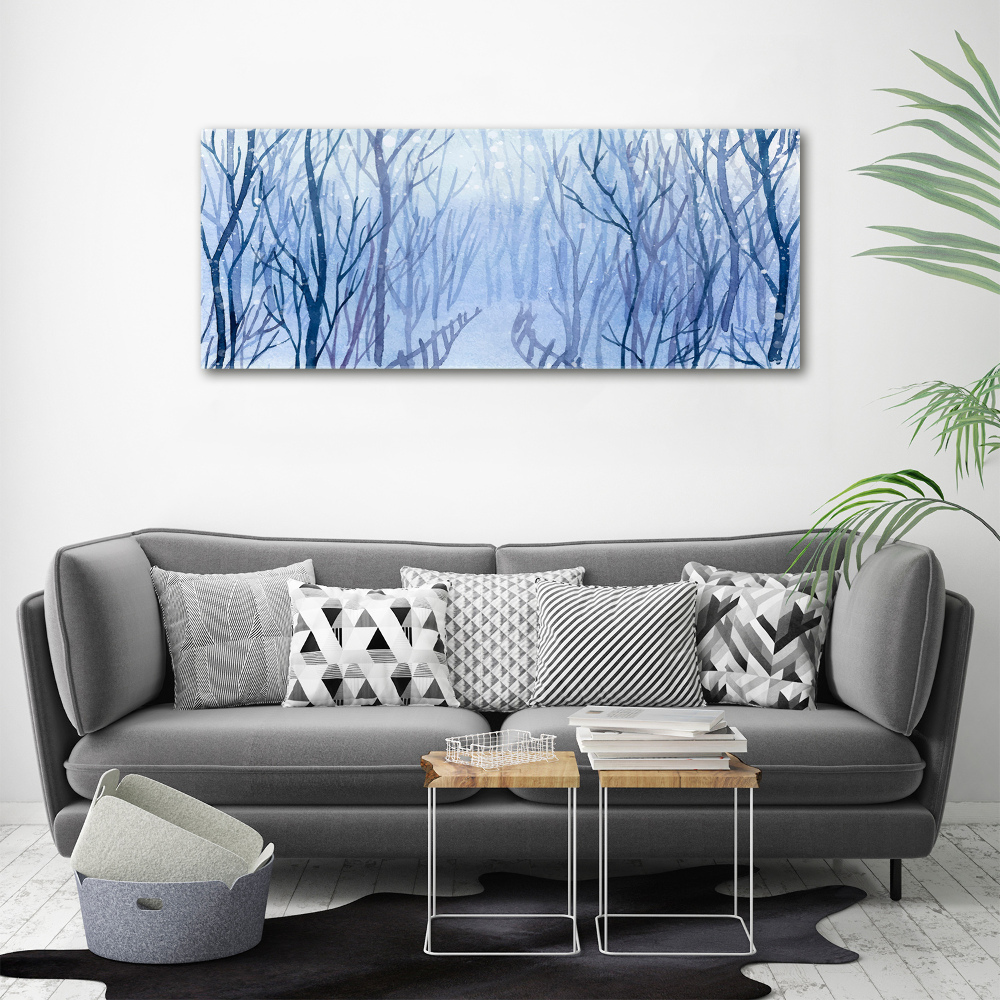 Canvas wall art Forest in winter