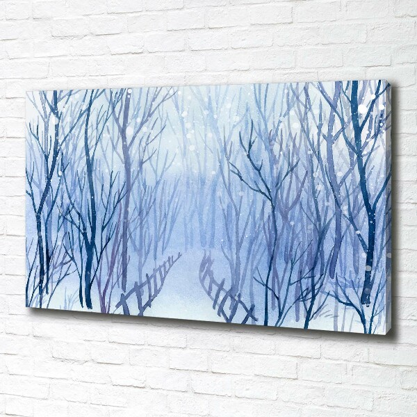 Canvas wall art Forest in winter