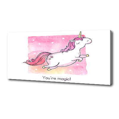 Canvas wall art Pink unicorn