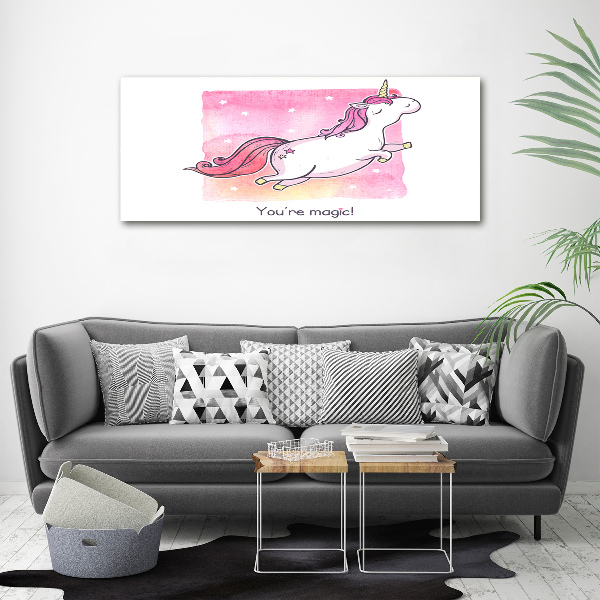 Canvas wall art Pink unicorn