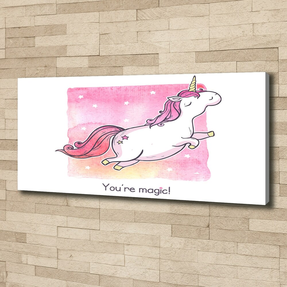 Canvas wall art Pink unicorn