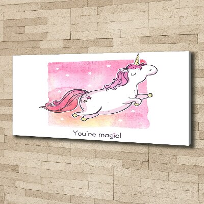 Canvas wall art Pink unicorn