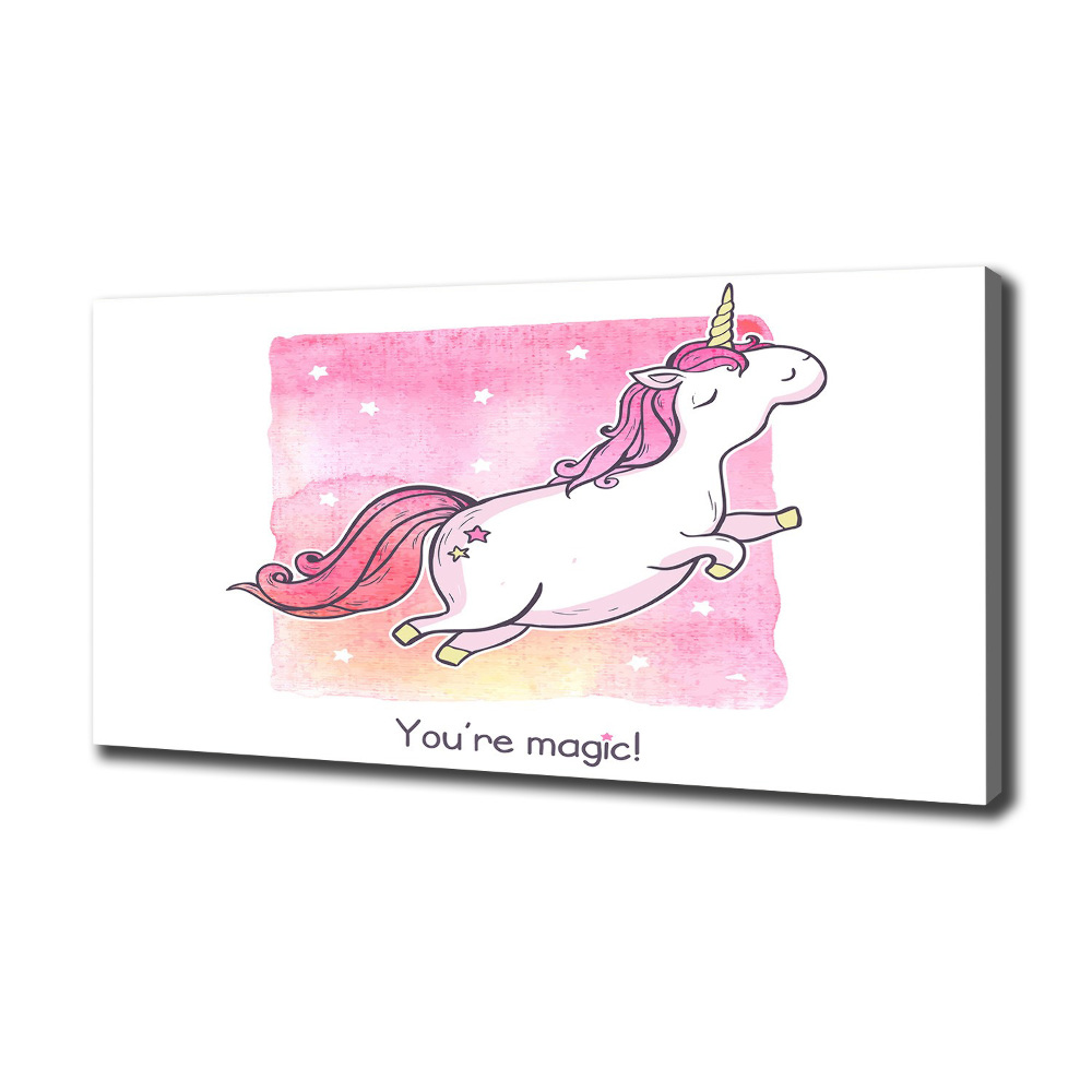 Canvas wall art Pink unicorn