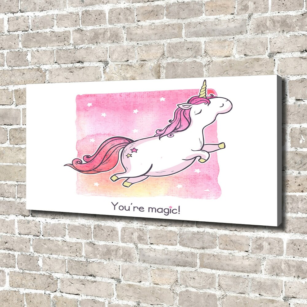 Canvas wall art Pink unicorn