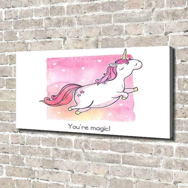 Canvas wall art Pink unicorn