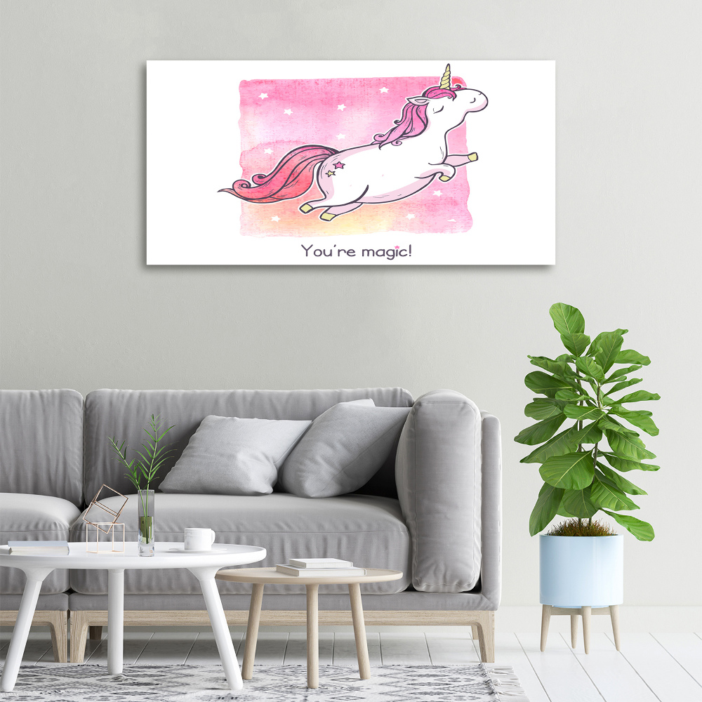 Canvas wall art Pink unicorn