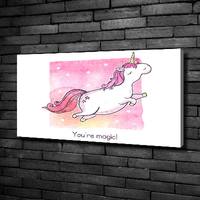 Canvas wall art Pink unicorn