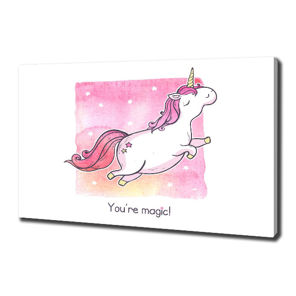 Canvas wall art Pink unicorn