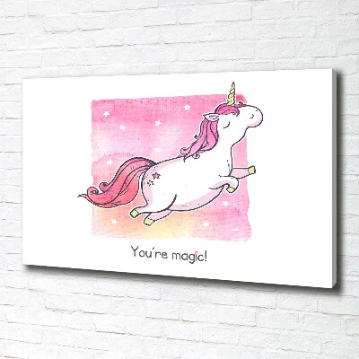 Canvas wall art Pink unicorn