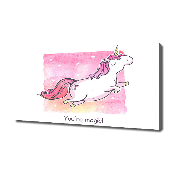 Canvas wall art Pink unicorn