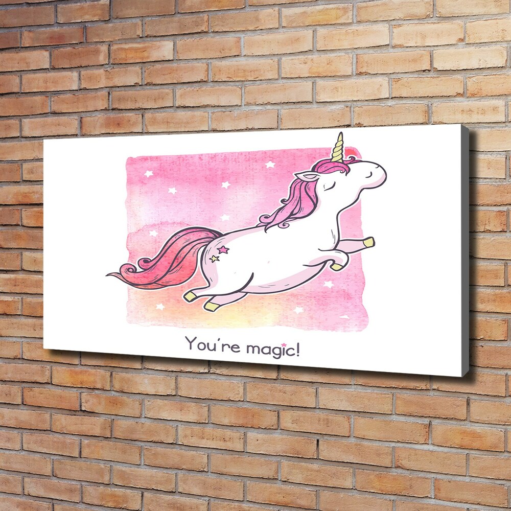 Canvas wall art Pink unicorn