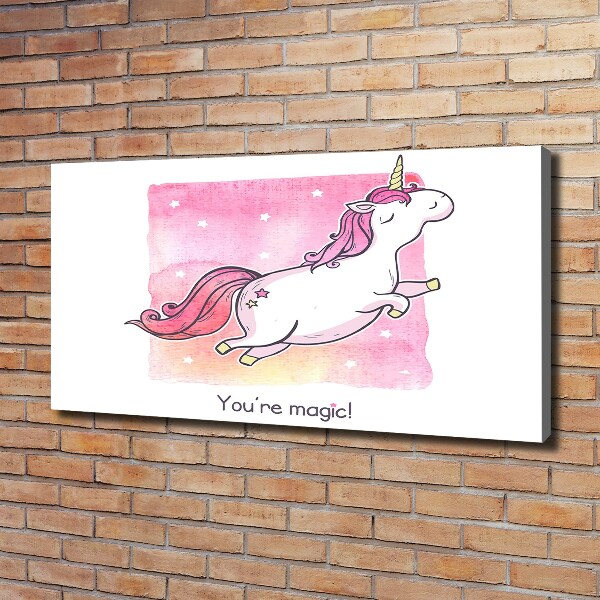 Canvas wall art Pink unicorn