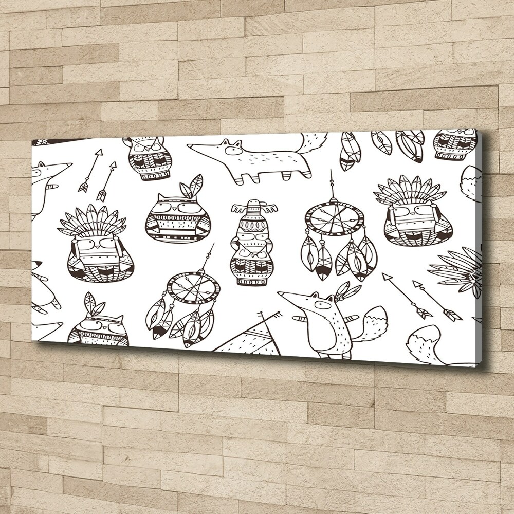 Canvas wall art Indian owls