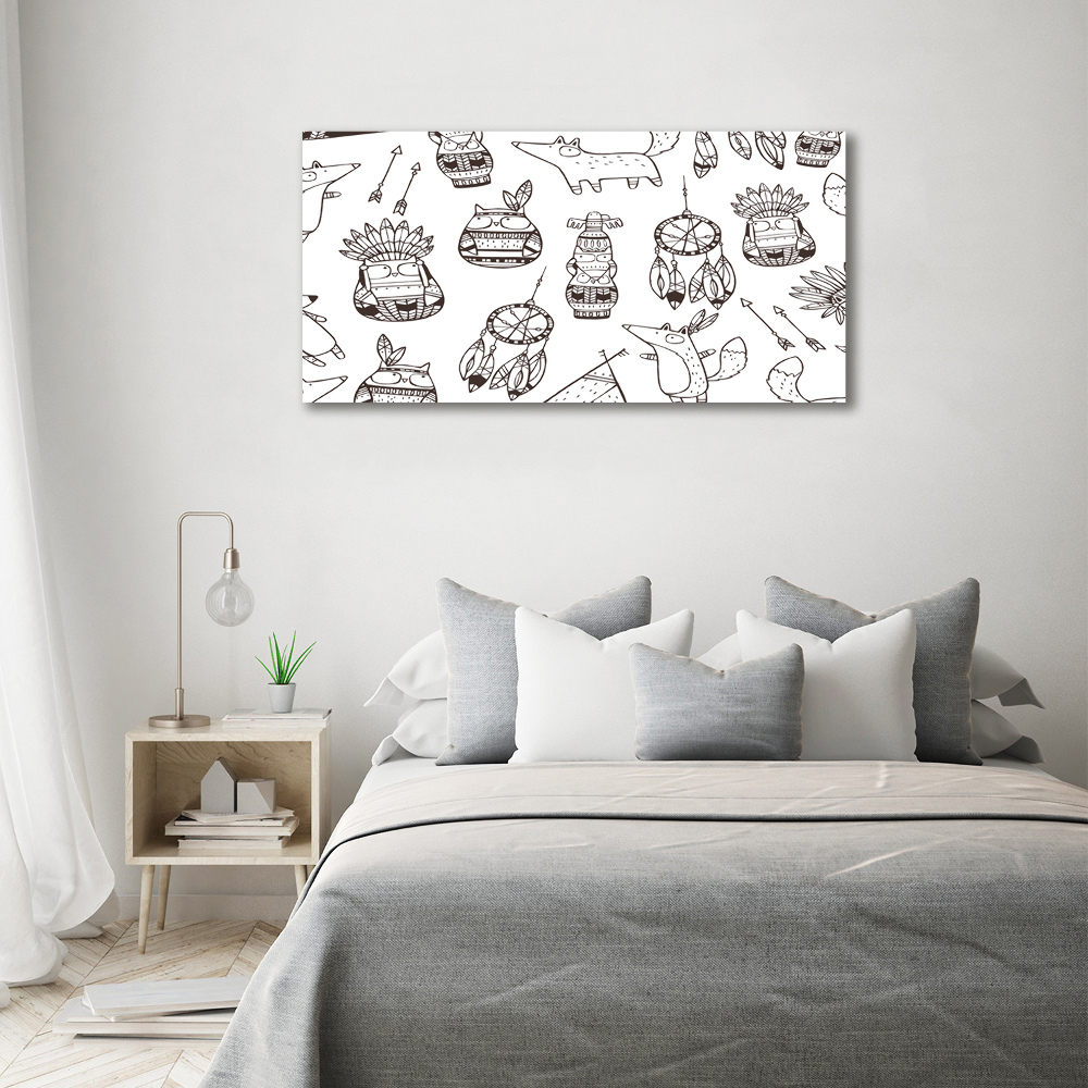 Canvas wall art Indian owls