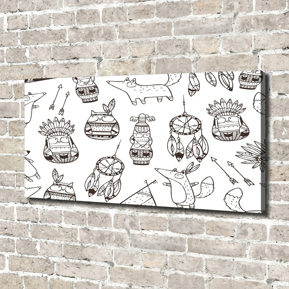 Canvas wall art Indian owls