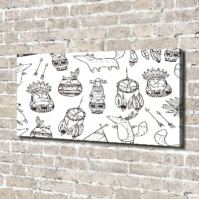 Canvas wall art Indian owls