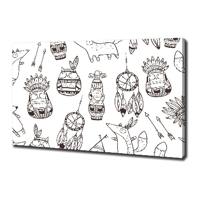 Canvas wall art Indian owls