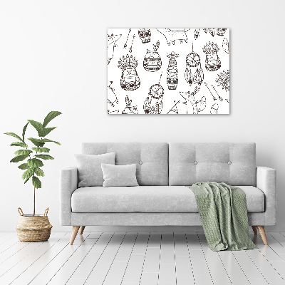 Canvas wall art Indian owls