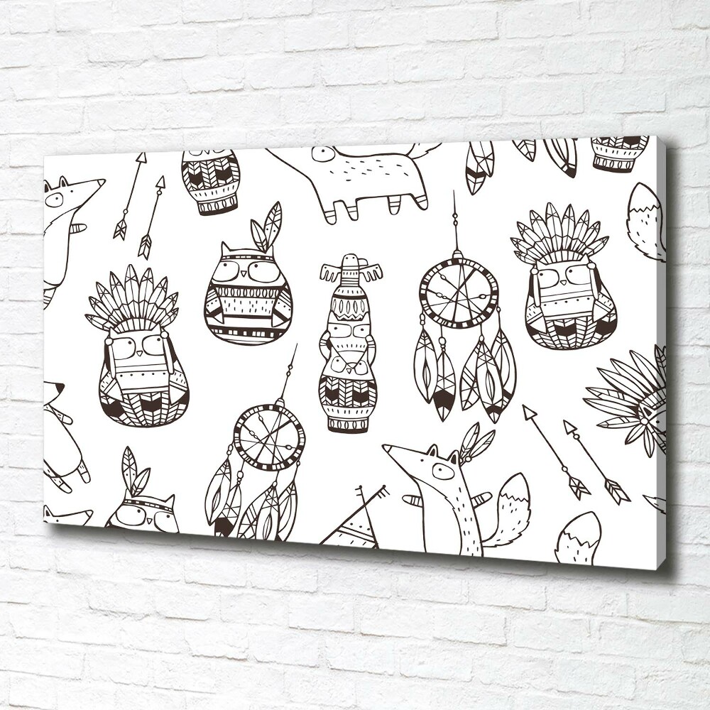 Canvas wall art Indian owls