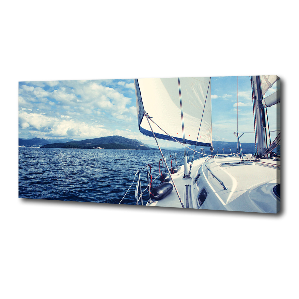 Canvas wall art Yacht against the background of the sea