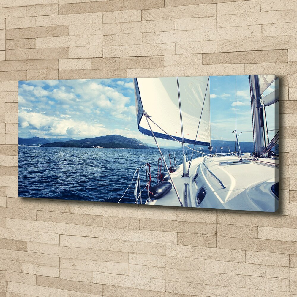 Canvas wall art Yacht against the background of the sea