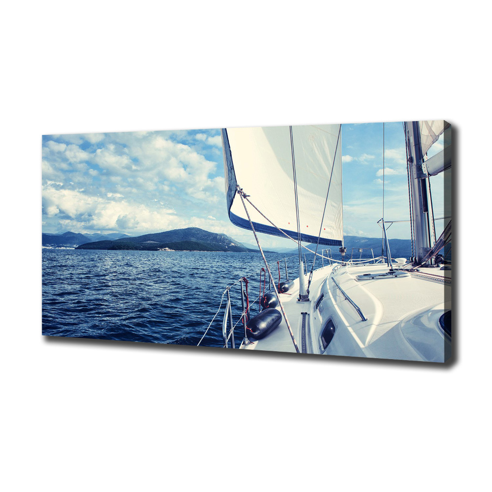 Canvas wall art Yacht against the background of the sea