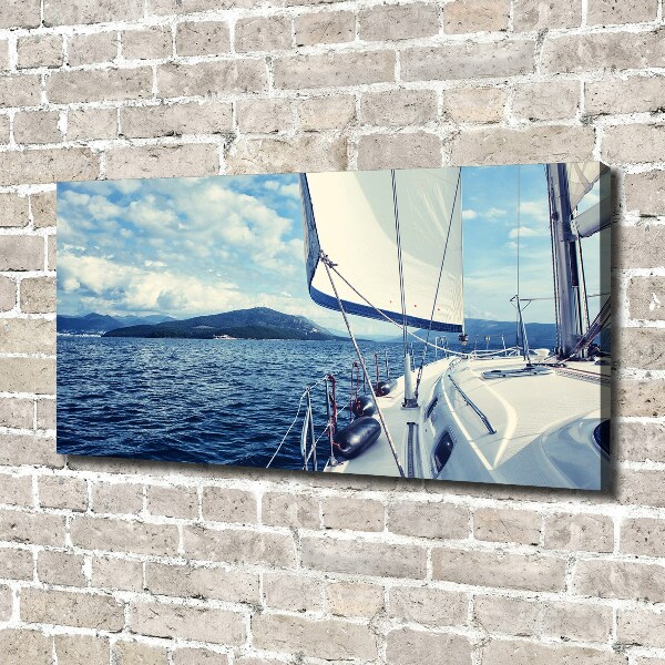 Canvas wall art Yacht against the background of the sea