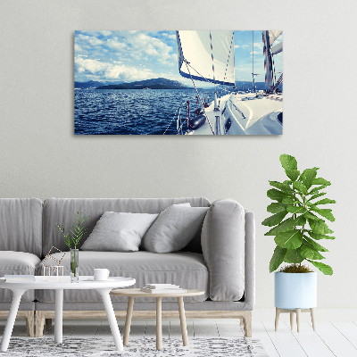 Canvas wall art Yacht against the background of the sea