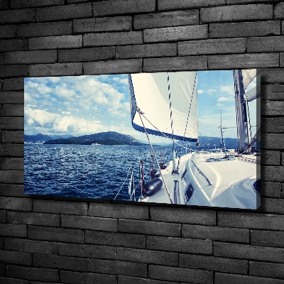 Canvas wall art Yacht against the background of the sea