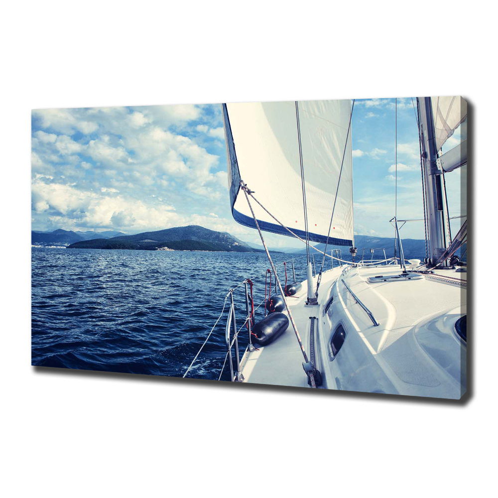 Canvas wall art Yacht against the background of the sea