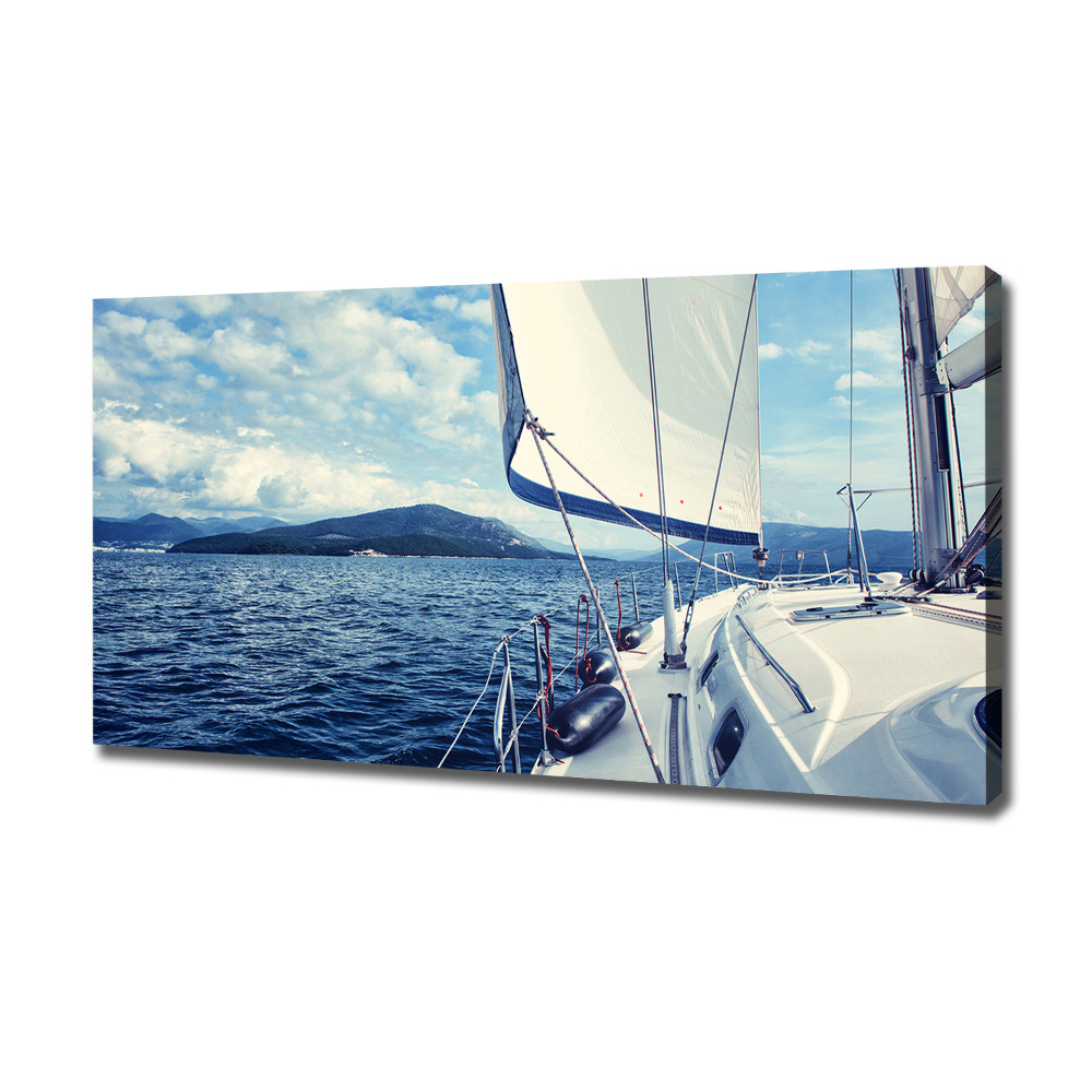 Canvas wall art Yacht against the background of the sea