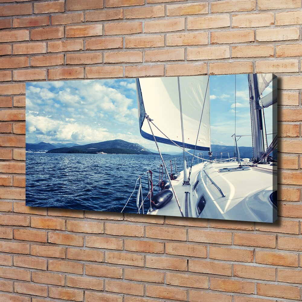 Canvas wall art Yacht against the background of the sea