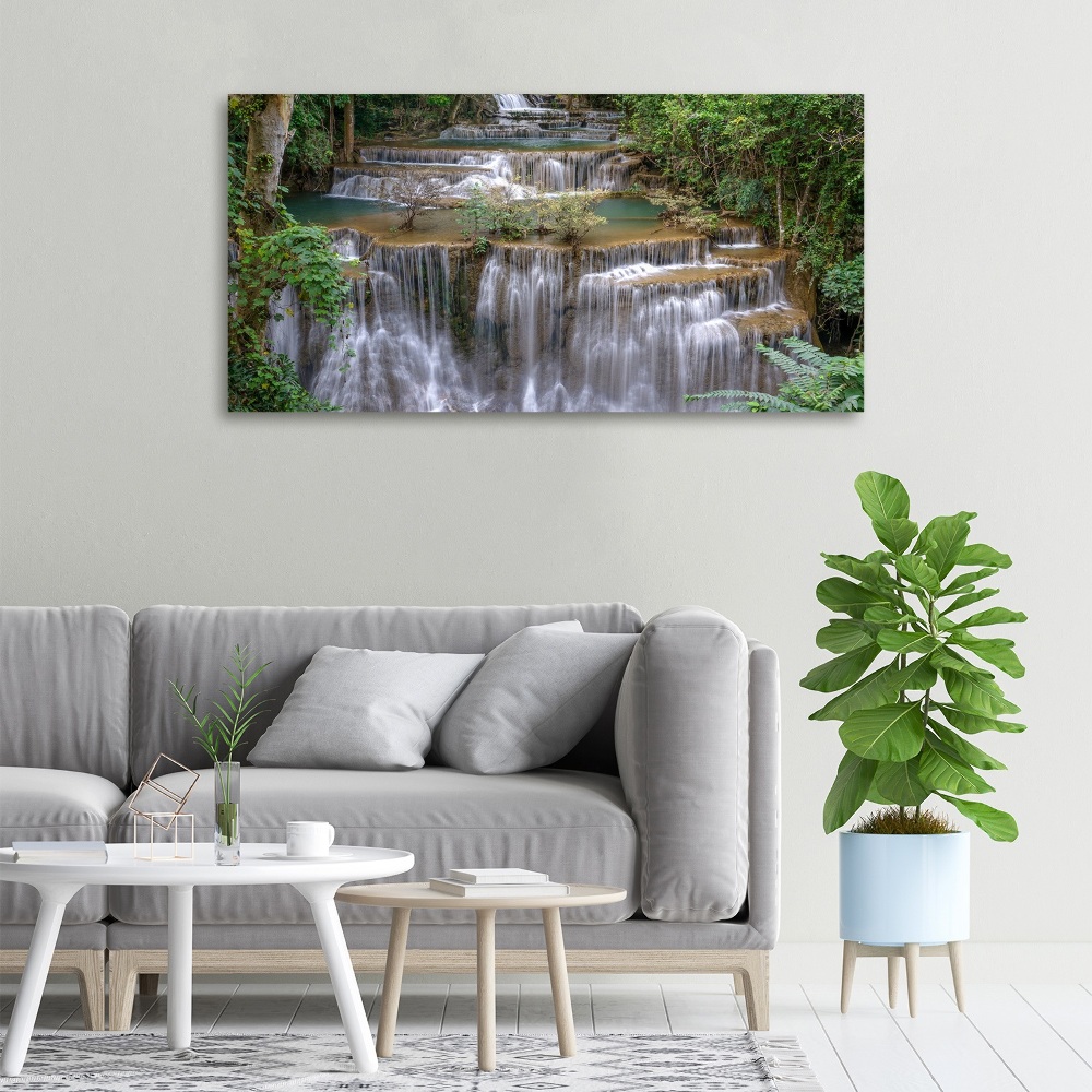 Canvas wall art Waterfall in the forest