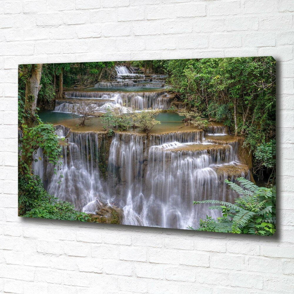 Canvas wall art Waterfall in the forest