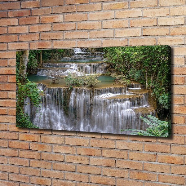 Canvas wall art Waterfall in the forest