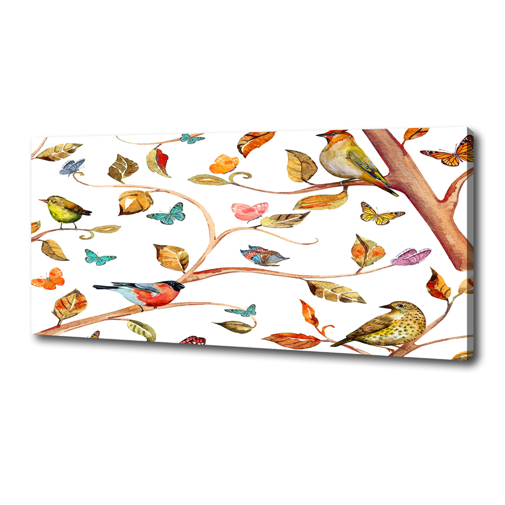 Canvas wall art Birds and butterflies