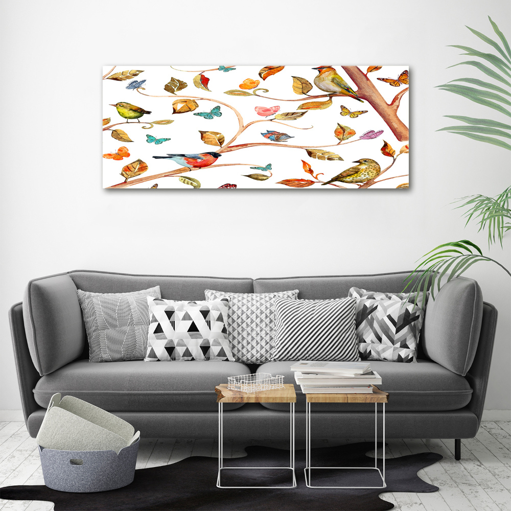 Canvas wall art Birds and butterflies