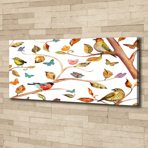 Canvas wall art Birds and butterflies