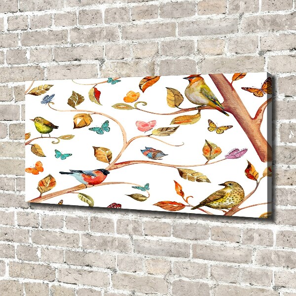 Canvas wall art Birds and butterflies