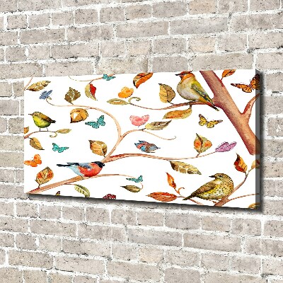 Canvas wall art Birds and butterflies