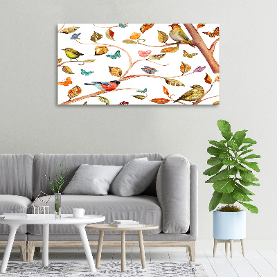 Canvas wall art Birds and butterflies