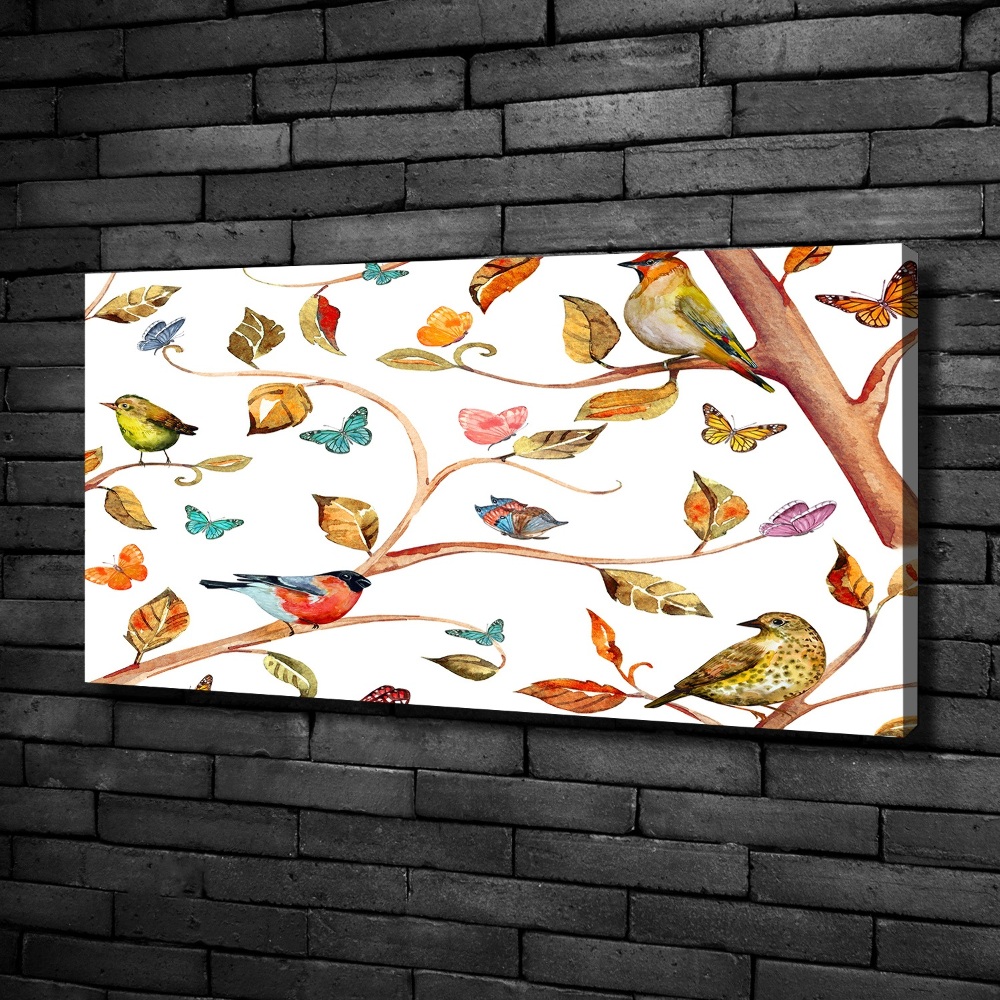 Canvas wall art Birds and butterflies